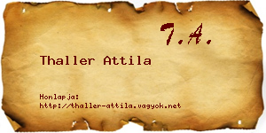 Thaller Attila névjegykártya